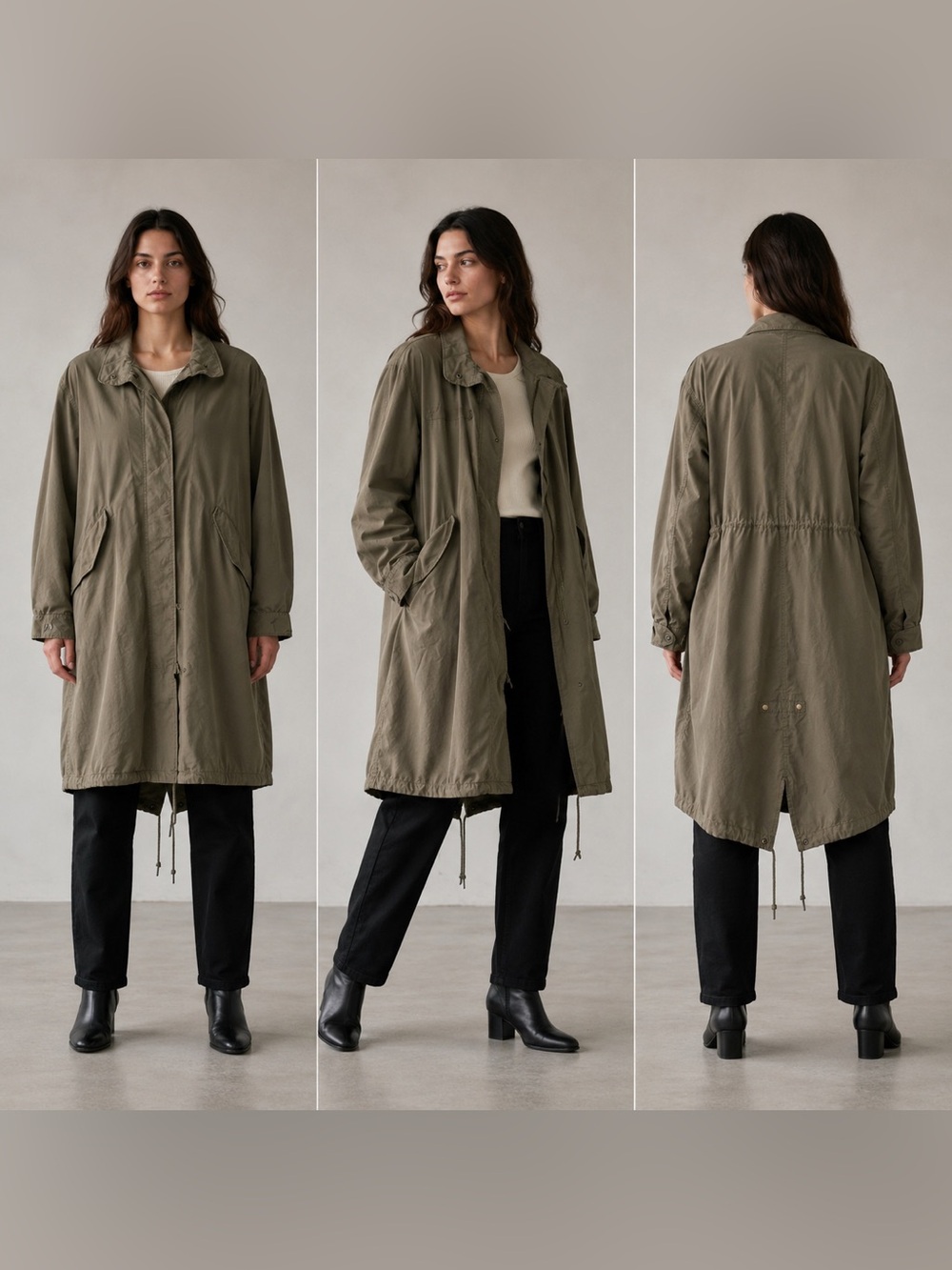 Alpha Industries Women’s L Olive Long Field Parka Utility Coat NWT